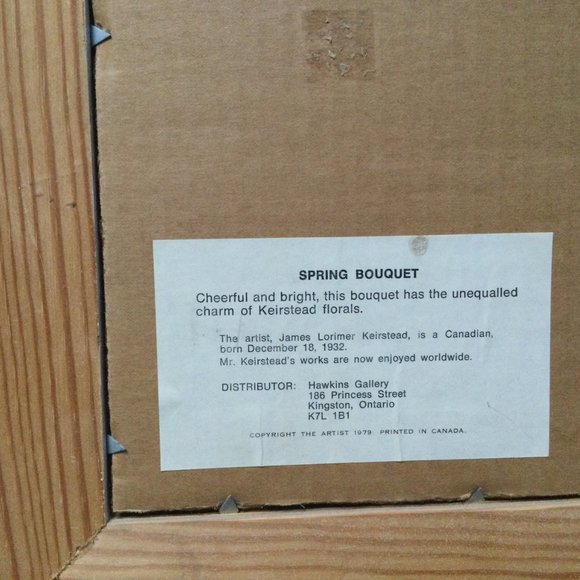 Keirstead Spring Bouquet flowers print matted framed no glass cover - Picture 10 of 10